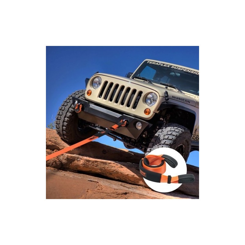 Hinausliina polyesteristä 7,6 cm 2,4 m 16329 kg kolmoisvahvistetut lenkit ajoneuvojen hinaukseen