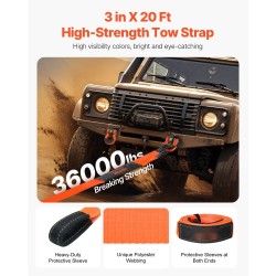 Polyesterinen hinausliina 76,2 mm x 6,1 m 16329 kg murtolujuus