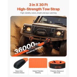 Hinausliinapaketti polyesteri 76,2 mm leveä 9,1 m pitkä 16329 kg murtolujuus