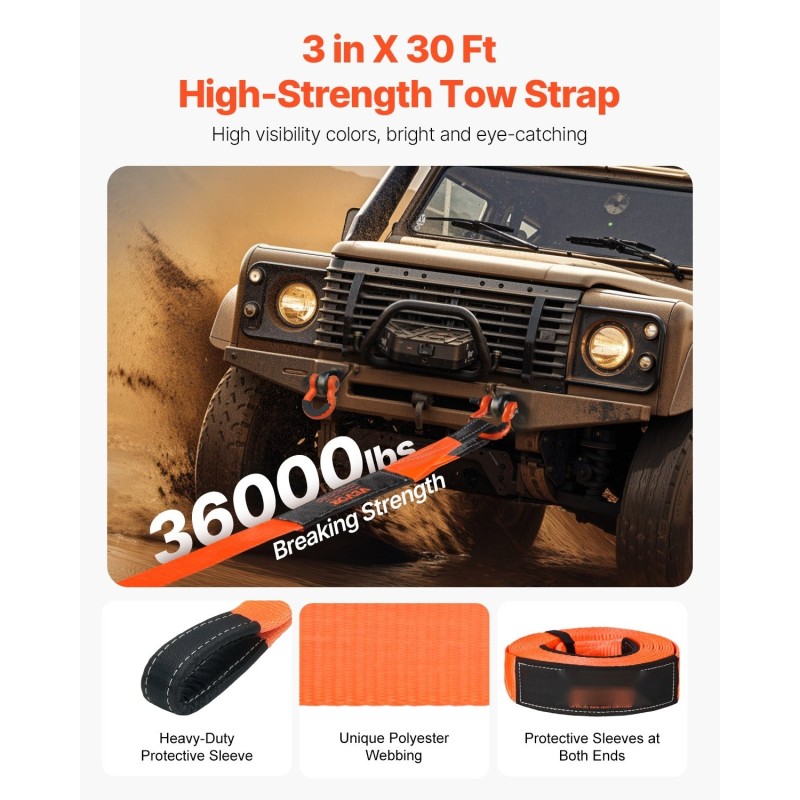 Hinausliinapaketti polyesteri 76,2 mm leveä 9,1 m pitkä 16329 kg murtolujuus