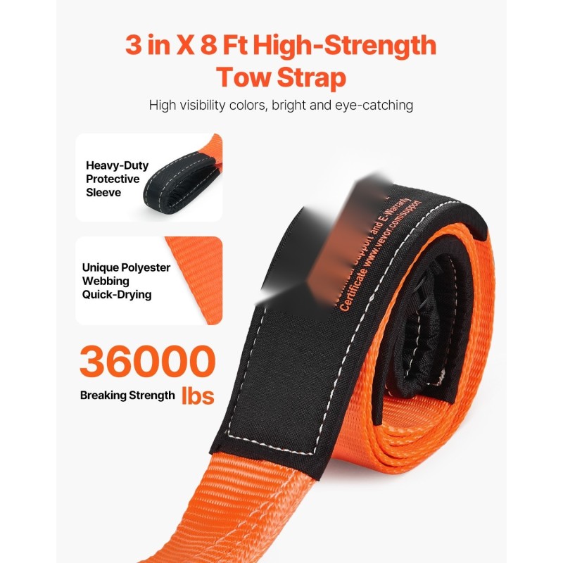 Vetoliina polyesteri 76,2 mm 2,4 m murtolujuus 16329 kg vahvistetut lenkit