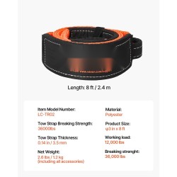 Vetoliina polyesteri 76,2 mm 2,4 m murtolujuus 16329 kg vahvistetut lenkit