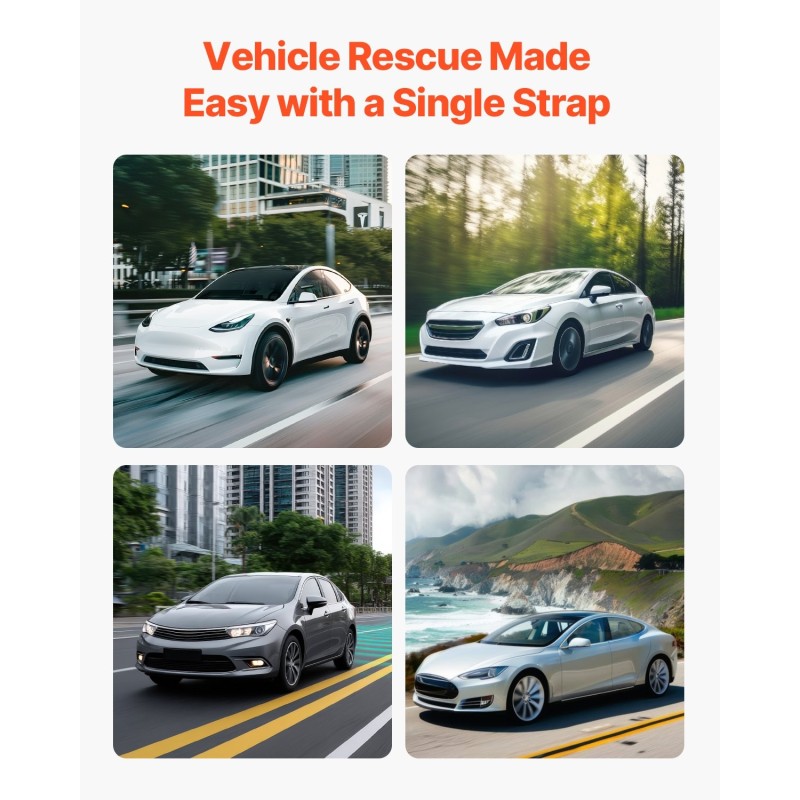 Vetohihna polyesteristä 50,8 millimetriä leveä 6,1 metriä pitkä murtolujuus 7711 kilogrammaa ajoneuvoille