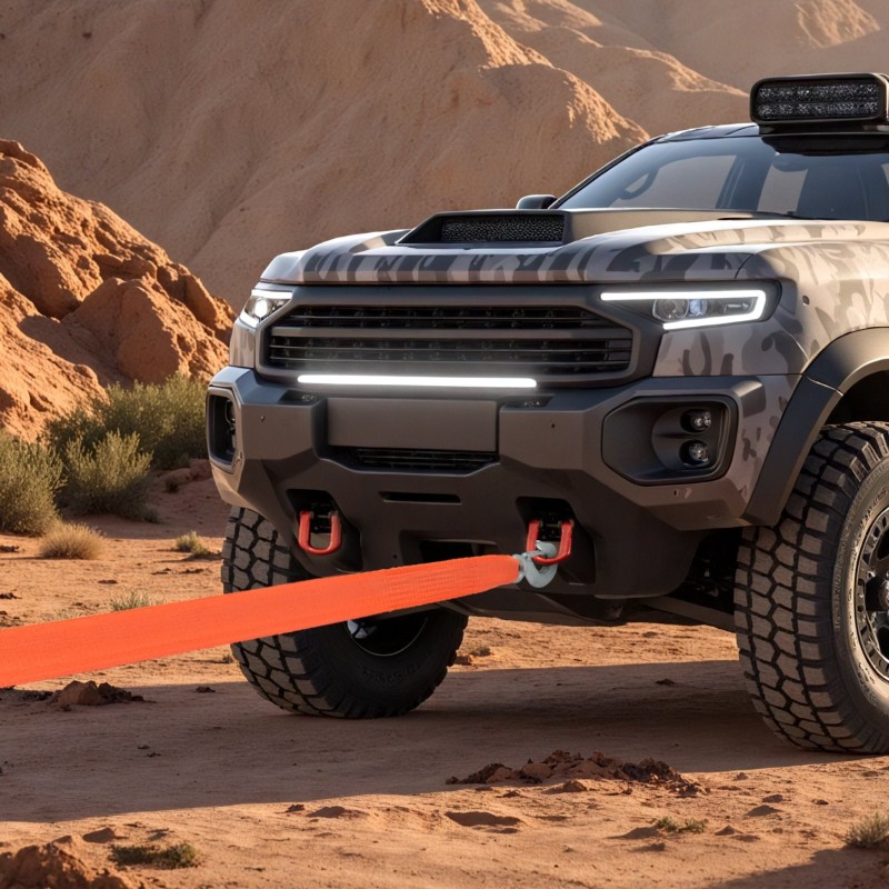 Vetohihna polyesteristä 50,8 millimetriä leveä 6,1 metriä pitkä murtolujuus 7711 kilogrammaa ajoneuvoille