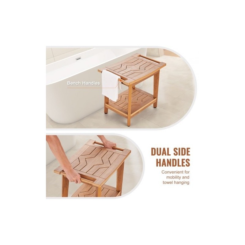 Suihkupenkki polystyreeninen 530×355×470 mm kantavuus 158,8 kg säilytystasolla