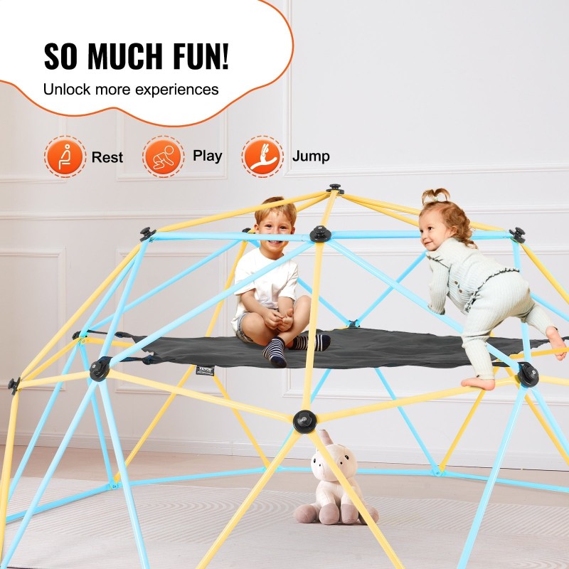 Riippumatto kiipeilykupoliin 10 ft musta PP-verkko kantavuus 158 kg lapsille