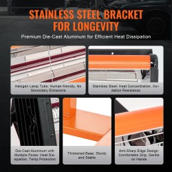 Infrapunakuivauslamppu 3300 wattia ajastin 1–60 minuuttia säädettävä korkeus 200–2400 millimetriä jalustalla