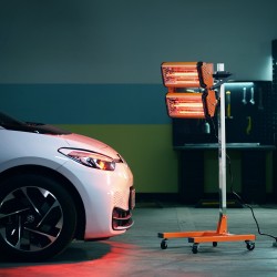 Infrapunakuivauslamppu 2200W ajastin 1–60 min säädettävä korkeus liikuteltava jalusta pyörillä