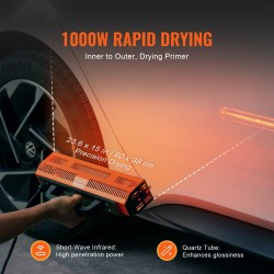 Infrapunakuivauslamppu tuhannen watin käsikäyttöinen ruostumaton teräs ja alumiini auton ja pintojen kuivaukseen