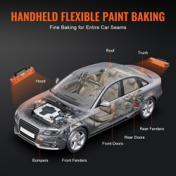 Infrapunakuivauslamppu tuhannen watin käsikäyttöinen ruostumaton teräs ja alumiini auton ja pintojen kuivaukseen