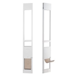 Lemmikkiovi liukuvalle lasiovelle alumiinikehyksellä karkaistusta lasista säädettävä korkeus 1927–2049 mm