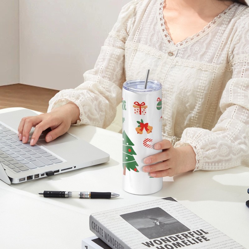 Suorat sublimaatiotermosmukit elintarvikekelpoinen ruostumaton teräs 591,5 ml 12 kpl