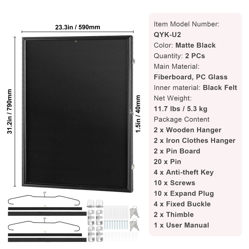 Pelipaitakehykset 2 kpl 59,2×79,2×3,8 cm lukittavat polykarbonaattilasit 98% UV-suoja