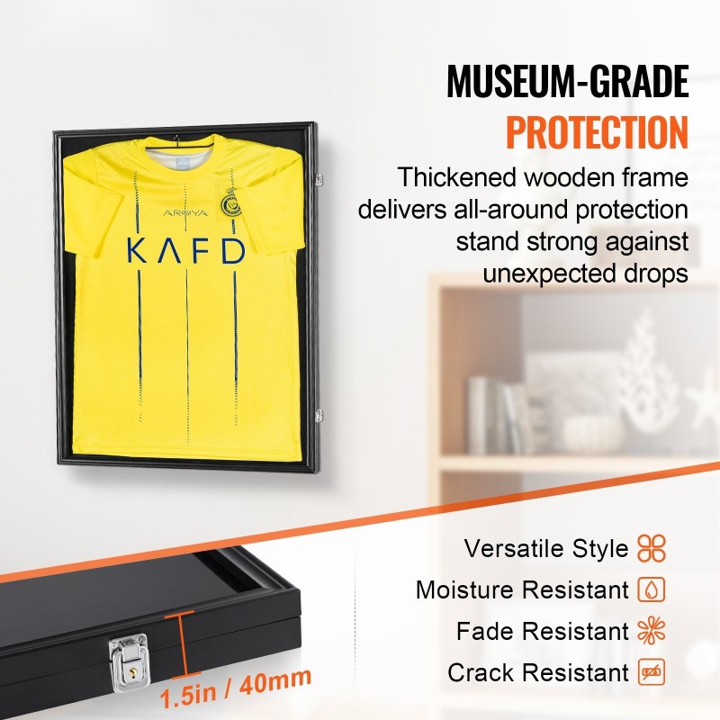 Pelipaitavitriini 61×81,3×3,8 cm kuitulevyrunko 98 % UV-suojattu polykarbonaattilasi lukollinen