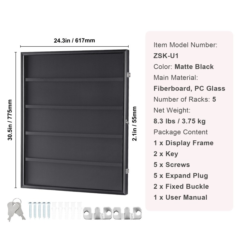 Urheilukorttivitriini kuitulevyrunko polykarbonaattilasilla lukittava seinäkaappi 35 arvostellulle kortille 98 prosentin