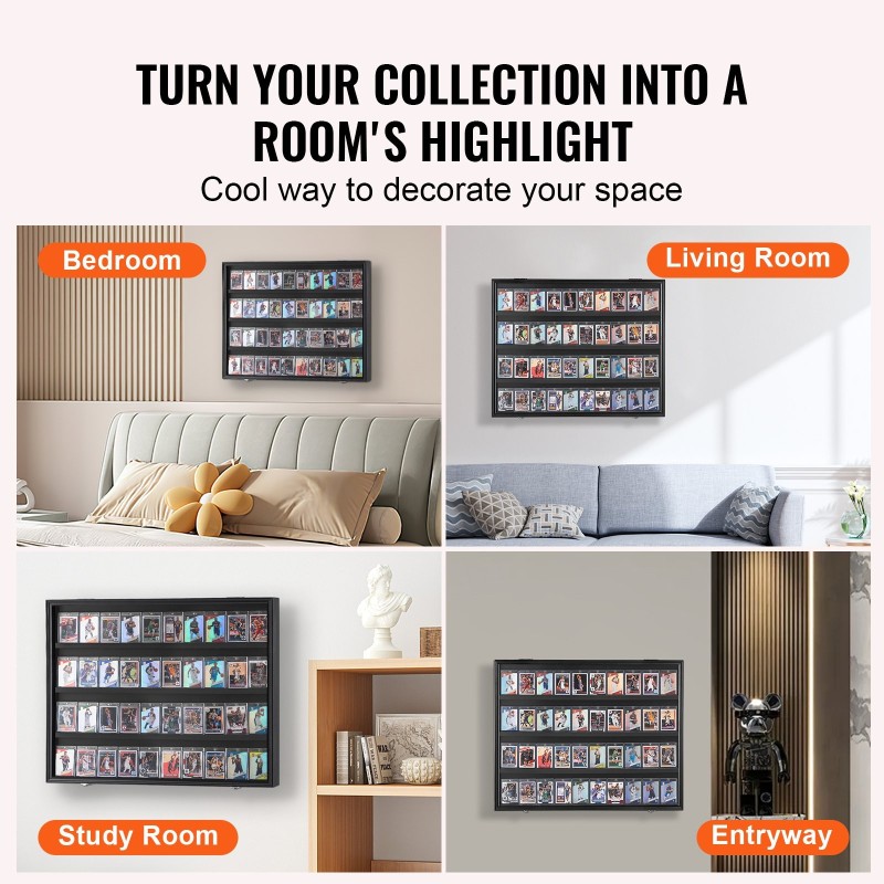 Korttikehys seinälle kuitulevy PC-lasi 98 % UV-suoja 36 kortille