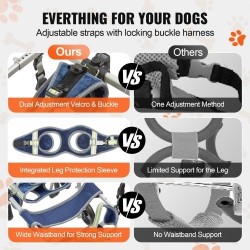 Koiran pyörätuoli ilmailuluokan alumiinirunko säädettävä pieni takajaloille