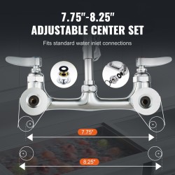 Seinäasennettava messinkinen keittiöhana esihuuhtelusuuttimella korkeus 21 tuumaa 12 tuumaa kääntyvä juoksuputki