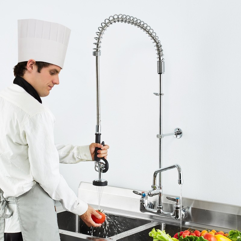 Seinään asennettava esihuuhteluhana messinki ja 304-ruostumaton teräs 47, 8 ja 12 tuumaa