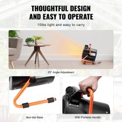 Kasvihuonelämmitin 2000W pieniin ja keskisuuriin kasvihuoneisiin IP24 roiskesuoja 2-nopeutta teräsrunko kannettava