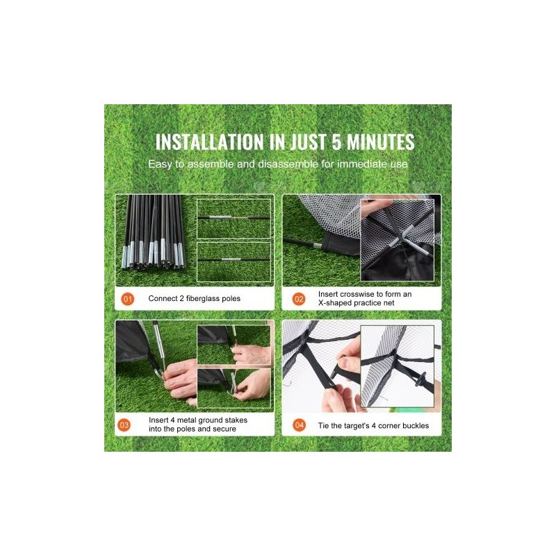 Golfharjoitusverkko 10x7 jalkaa 420D Oxford kangas lasikuitutangot sisä ja ulkokäyttöön kolme kohdealuetta