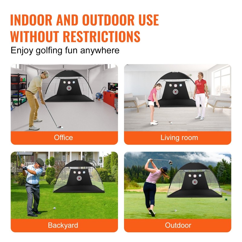 Golf-harjoitteluverkko 10x7 jalkaa 420D Oxford ja suojaverkko kohteilla kuljetuspussilla sisä- ja ulkokäyttöön