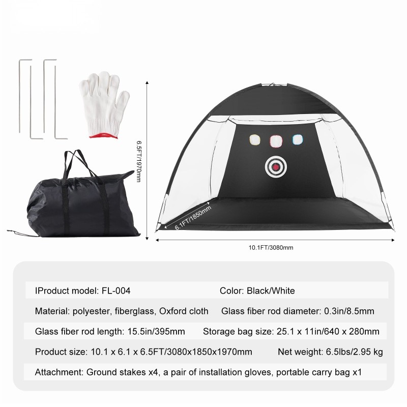 Golf-harjoitteluverkko 10x7 jalkaa 420D Oxford ja suojaverkko kohteilla kuljetuspussilla sisä- ja ulkokäyttöön