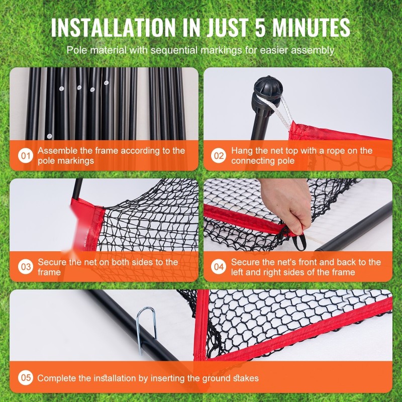 Golf-harjoitusverkko 3,29×0,95×2,17 m polyesteri Oxford-kangas lasikuiturunko kantolaukku