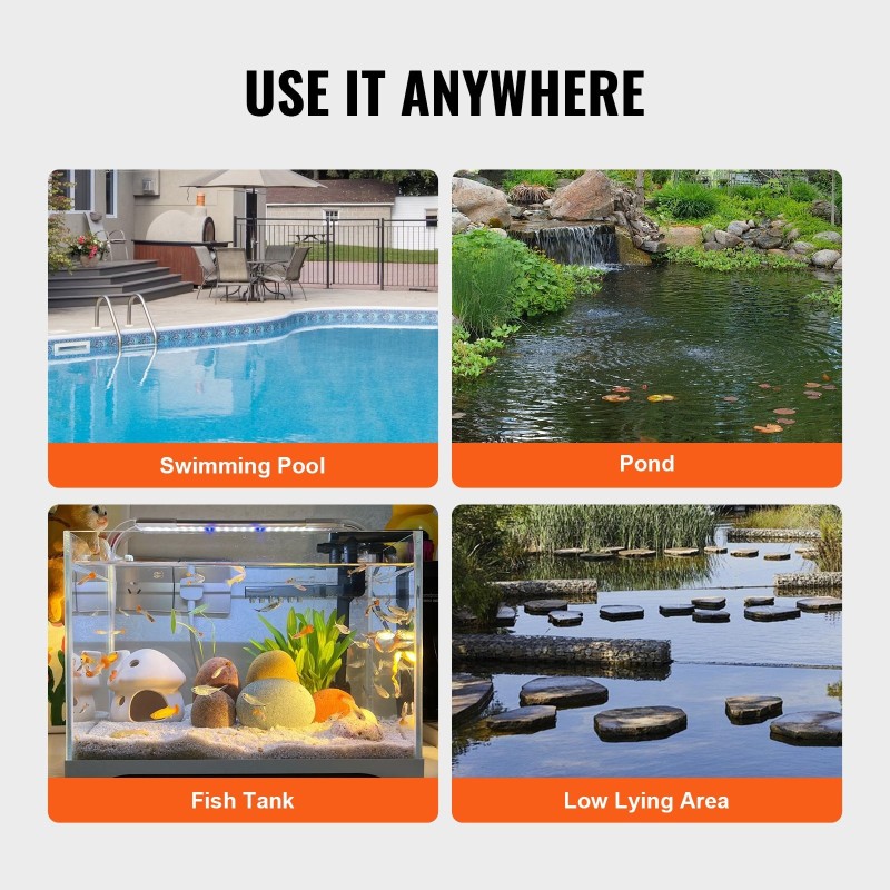 Upotettava käyttövesipumppu 320 W 6000 l/h 7 m nostokorkeus nailoni- ja lasikuiturunko