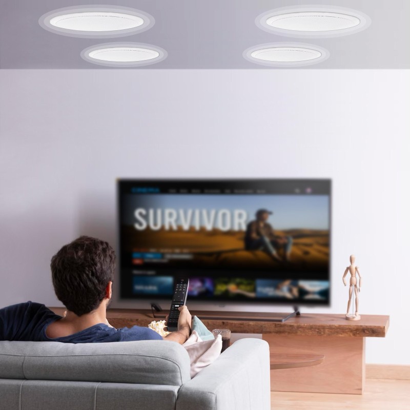 Kattokaiutinpakkaus Bluetoothilla 4 kpl 16,5 cm 150W uppoasennettava