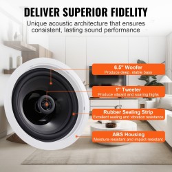 Upotettavat katto- ja seinäkaiuttimet 2 kpl 16,5 cm Bluetoothilla 150 watin