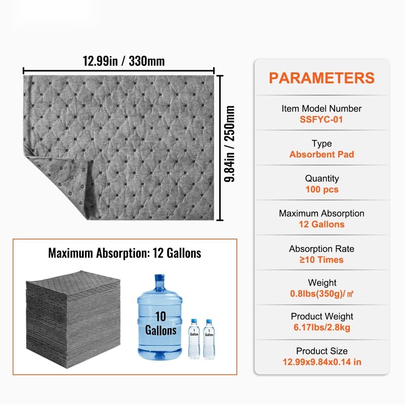 Imeytysliinat polypropeenista 330 x 250 mm 100 kpl imevät jopa 45,4 L