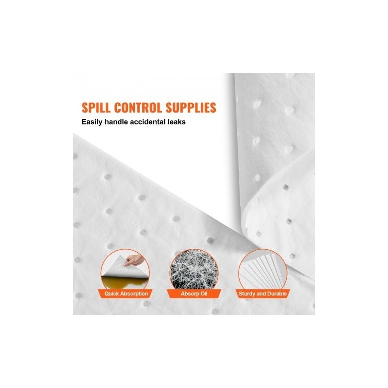 Öljynimeytysliinat polypropeeni 380 x 500 mm 100 kpl vain öljylle