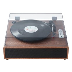 Vinylilevysoitin kolmenopeuksinen hihnavetoinen Bluetoothilla ja kymmenen watin stereokaiuttimilla