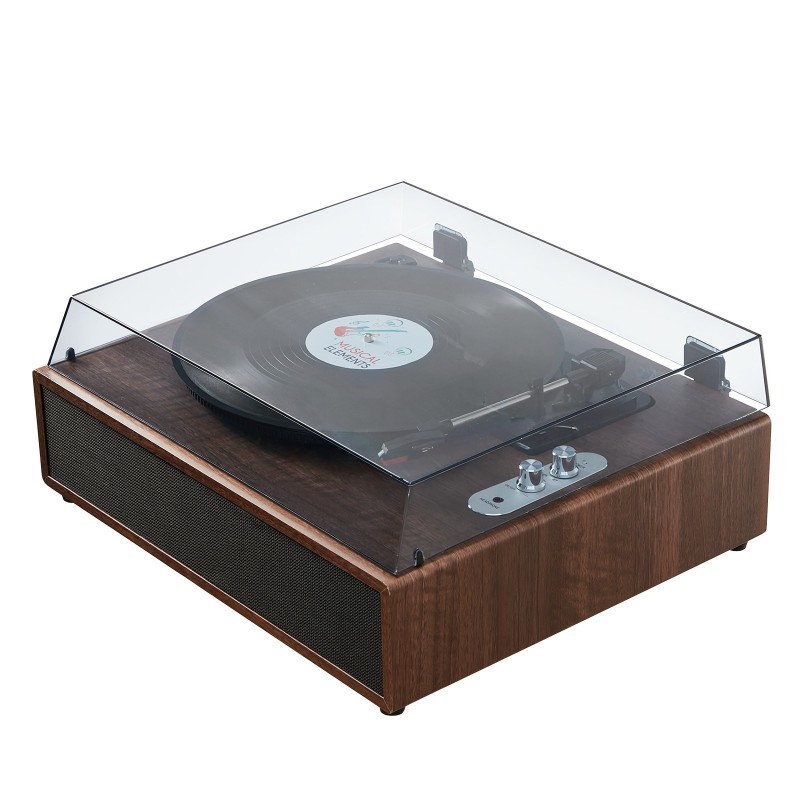 Vinylilevysoitin kolmenopeuksinen hihnavetoinen Bluetoothilla ja kymmenen watin stereokaiuttimilla