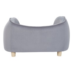 Lemmikkisohva tummanharmaa samettikangas puurunko vaahtopehmuste 30 kg kantavuus