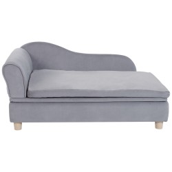 Lemmikkisohva samettiverhoilu puurunko kantavuus 50 kg isokokoisille koirille ja kissoille harmaa
