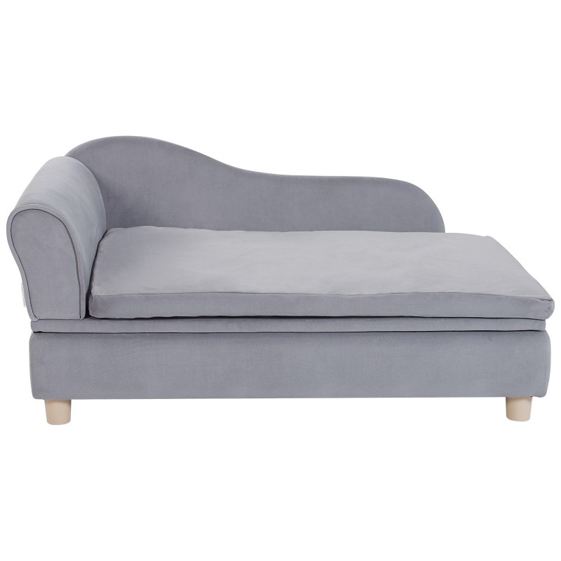 Lemmikkisohva samettiverhoilu puurunko kantavuus 50 kg isokokoisille koirille ja kissoille harmaa