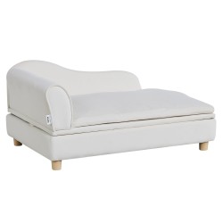 Lemmikkisohva samettikankaalla puurunko 50 kg kantavuus valkoinen
