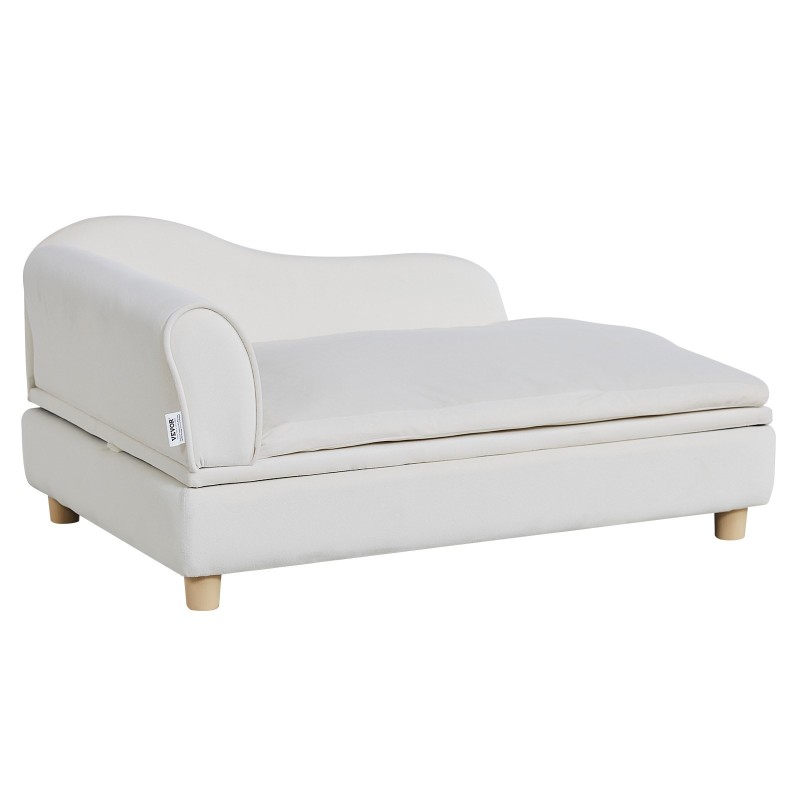Lemmikkisohva samettikankaalla puurunko 50 kg kantavuus valkoinen