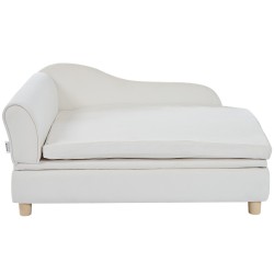Lemmikkisohva samettikankaalla puurunko 50 kg kantavuus valkoinen