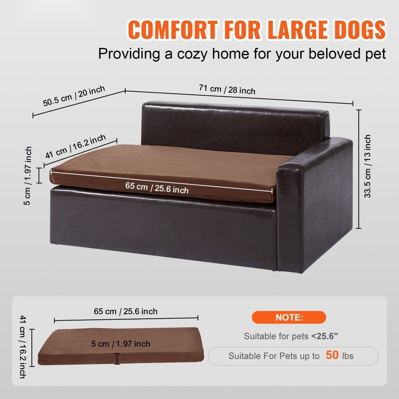 Lemmikkisohva nahkakankaalla keskikokoisille koirille ja kissoille musta 50 kg kantavuus