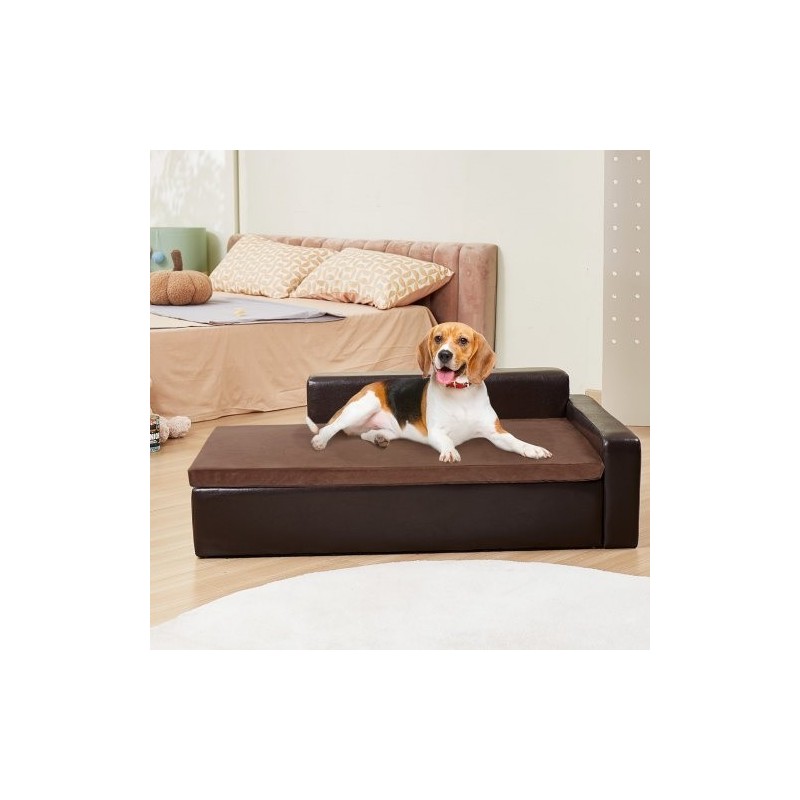 Lemmikkisohva nahkaverhoilu puurunko koirille ja kissoille 50 kg kantavuus