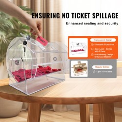 Akryylinen läpinäkyvä arpomisrumpu 5000 lipuketta tai 200 arpakuulaa lukittava ovi