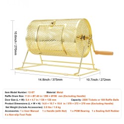 Arvontarumpu teräs messinkipinnoite 2500 lippua tai 100 pingispalloa massiivipuu kahva arvontapeleihin
