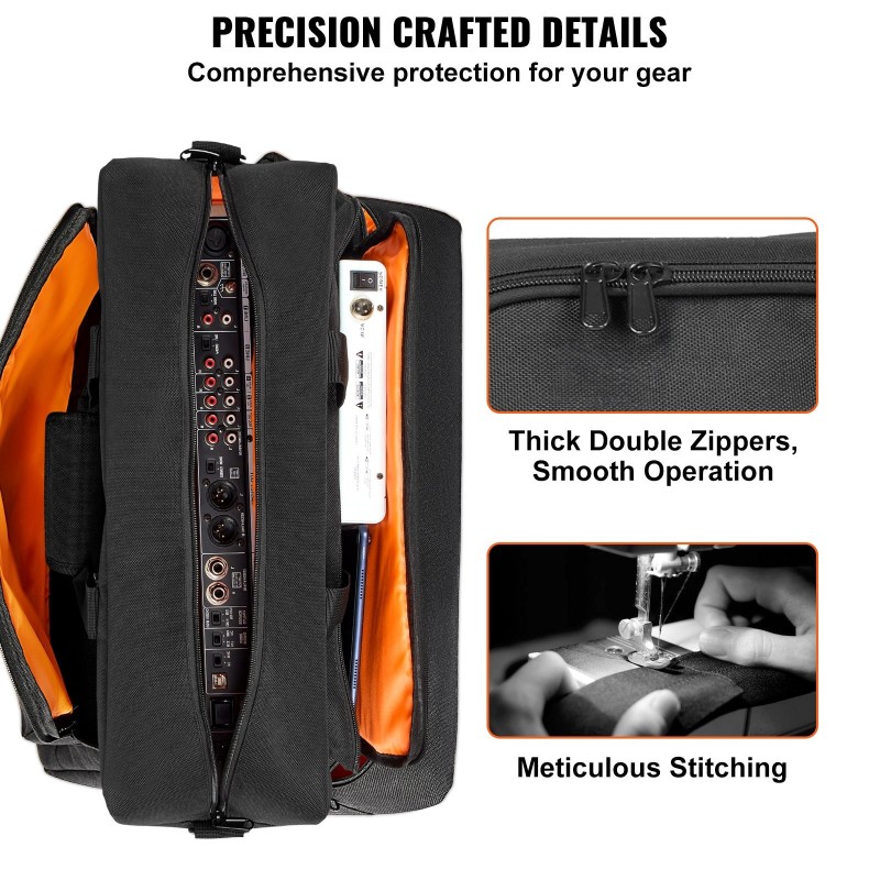 Pehmustettu DJ-mikserilaukku 1200D Oxford-kangas vedenpitävä 10 mm pehmuste 490x220x390 mm