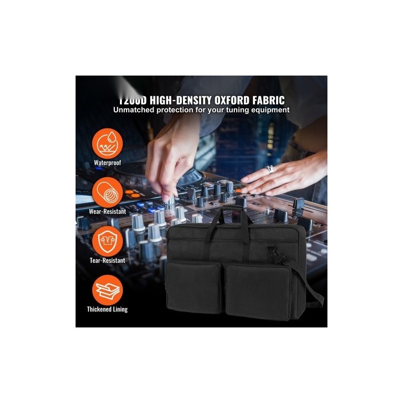 Pehmustettu DJ-mikserilaukku 1200D Oxford-kangas 830x220x520 mm 10 mm pehmuste