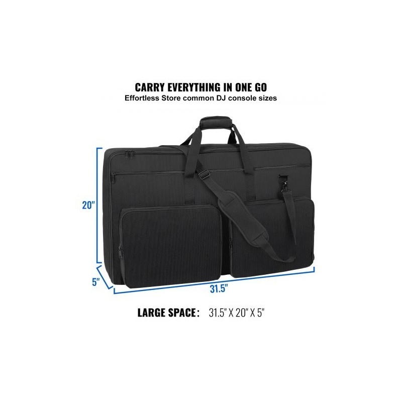 Pehmustettu DJ-mikserilaukku 1200D Oxford-kangas 830x220x520 mm 10 mm pehmuste