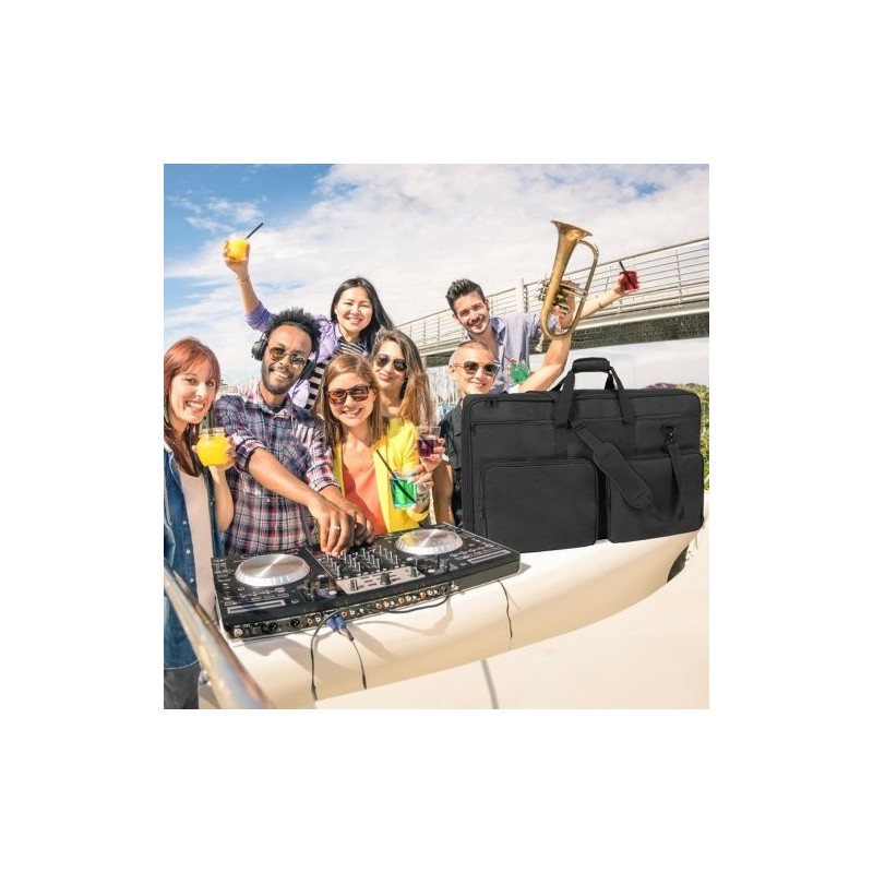 Pehmustettu DJ-mikserilaukku 1200D Oxford-kangas 830x220x520 mm 10 mm pehmuste