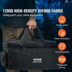 DJ-kaapelilaukku 1200D Oxford kangas ja nailon muovipohja 9 väliseinää pehmustettu olkahihna